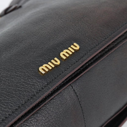 Miu Miu Madras Convertible Lock Leather, Black, Leather, Tote Bag