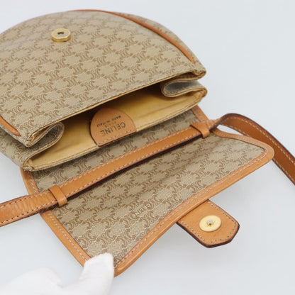 Celine Vintage Macadam Canvas and Leather, Beige, Canvas, Shoulder Bag