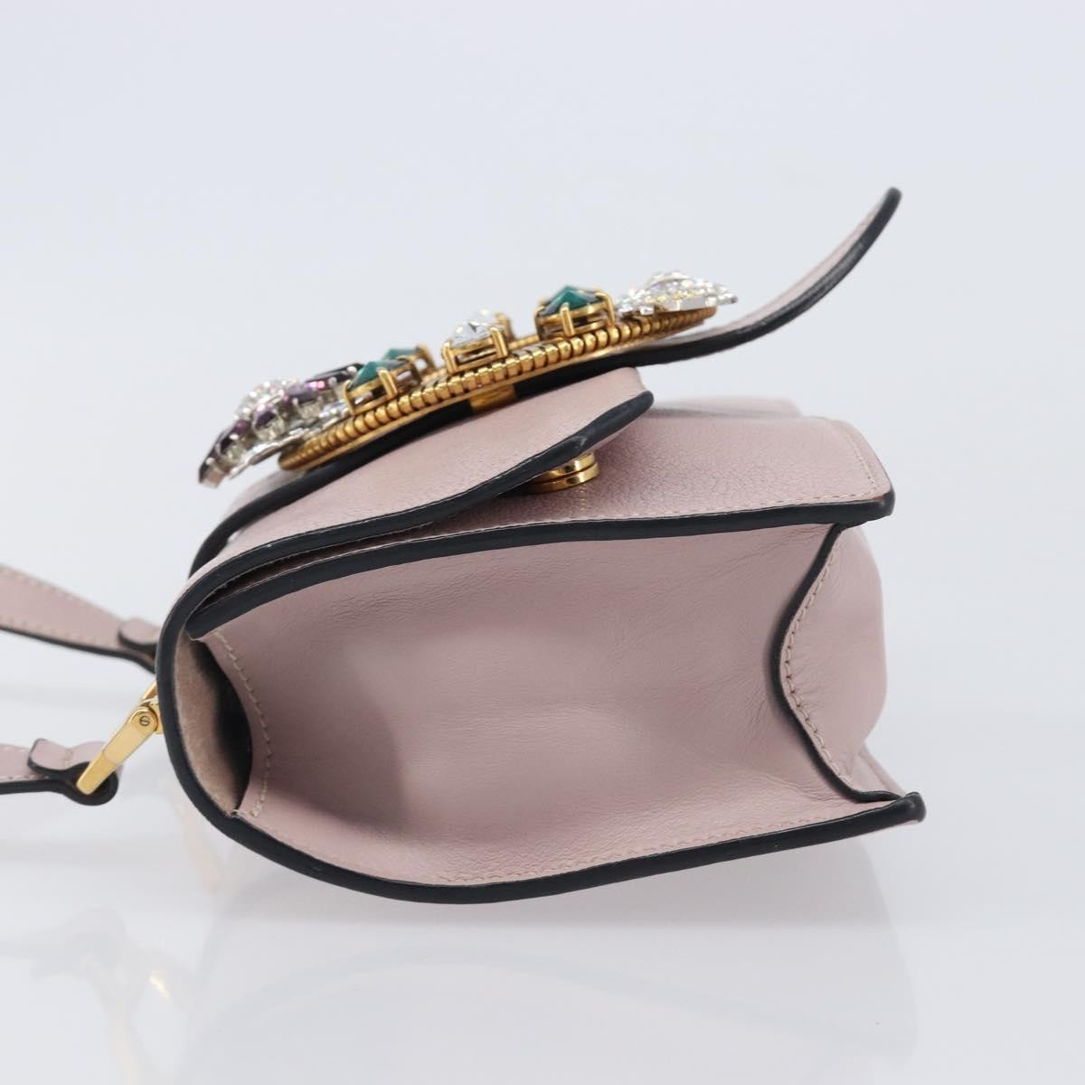 Miu Miu Madras Crystal Flap Leather, Pink, Leather, Crossbody Bag