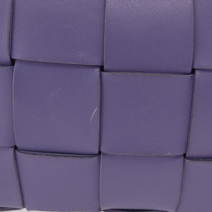 Bottega Veneta Cassette Maxi Intrecciato Leather, Purple, Leather, Crossbody Bag