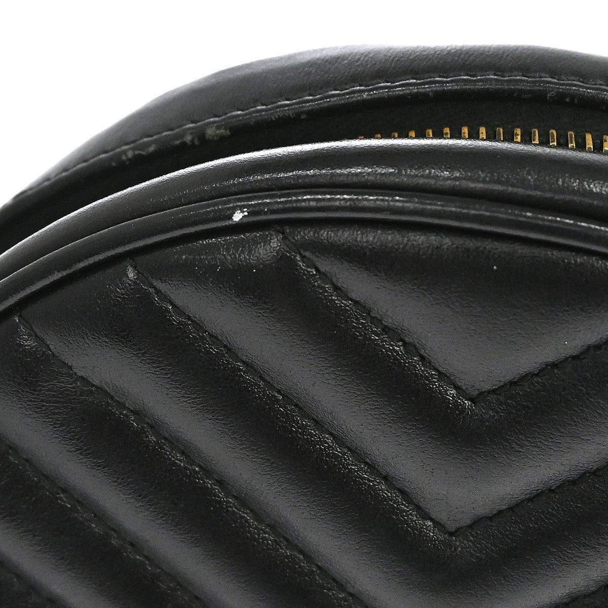 Saint Laurent Vinyle Round Camera Matelasse Chevron Leather, Black, Leather, Crossbody Bag