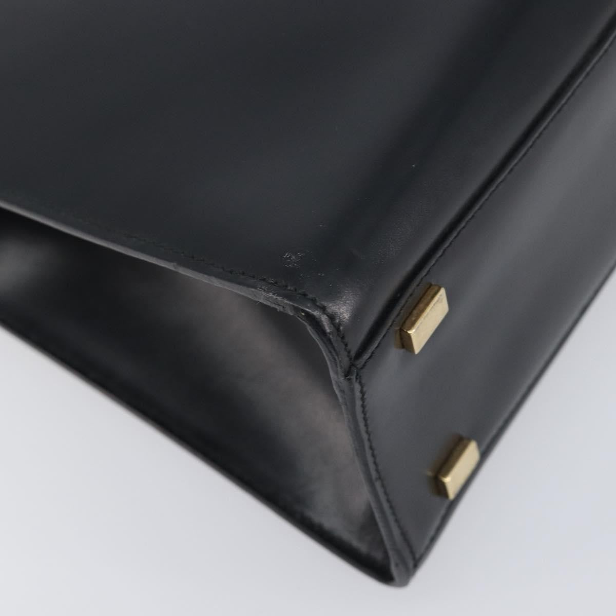 Celine Top Handle Leather, Black, Leather, Handbag