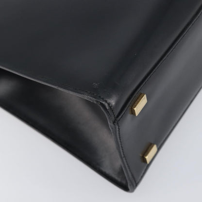 Celine Top Handle Leather, Black, Leather, Handbag