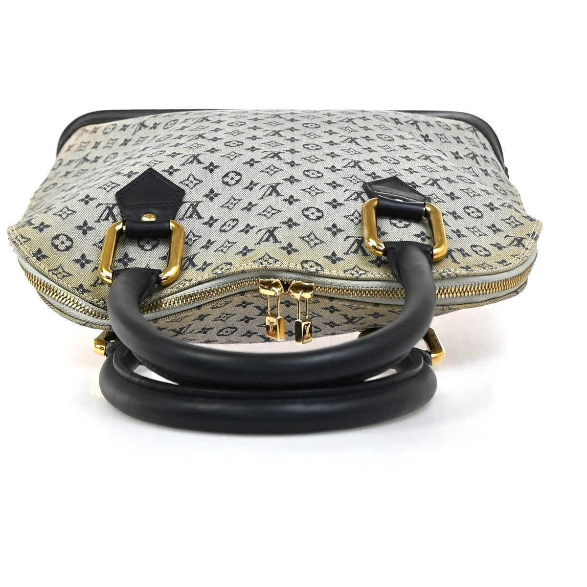 Louis Vuitton Alma Mini Lin, Blue, Canvas, Handbag