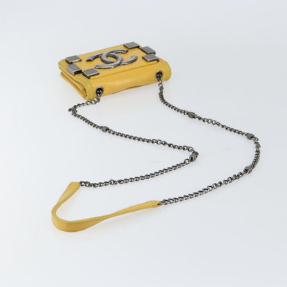 Chanel Boy Brick Flap Bag Lambskin and Plexiglass, YELLOW, LEATHER, Clutche & pouche