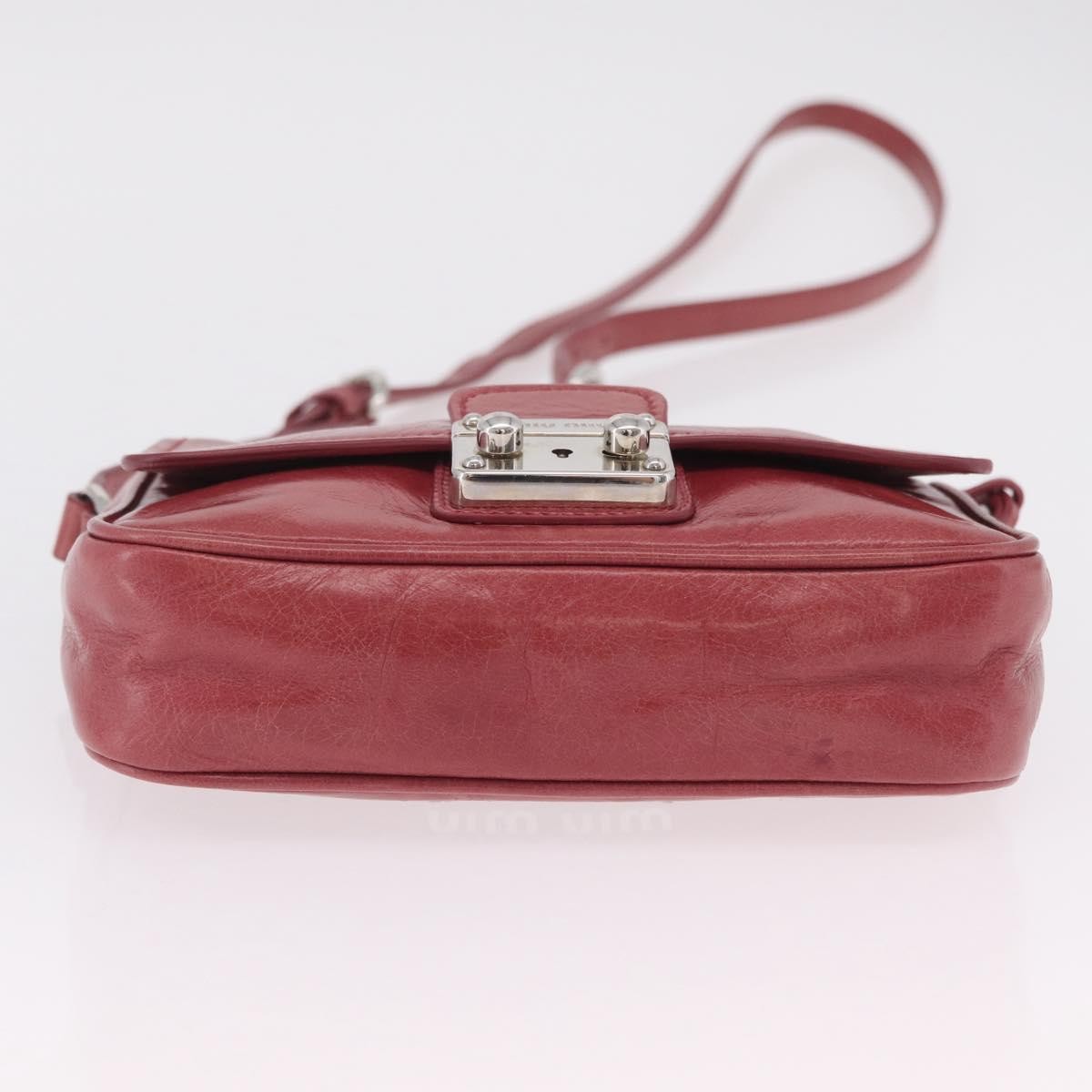 Miu Miu Madras Shoulder Leather, Pink, Leather, Crossbody Bag