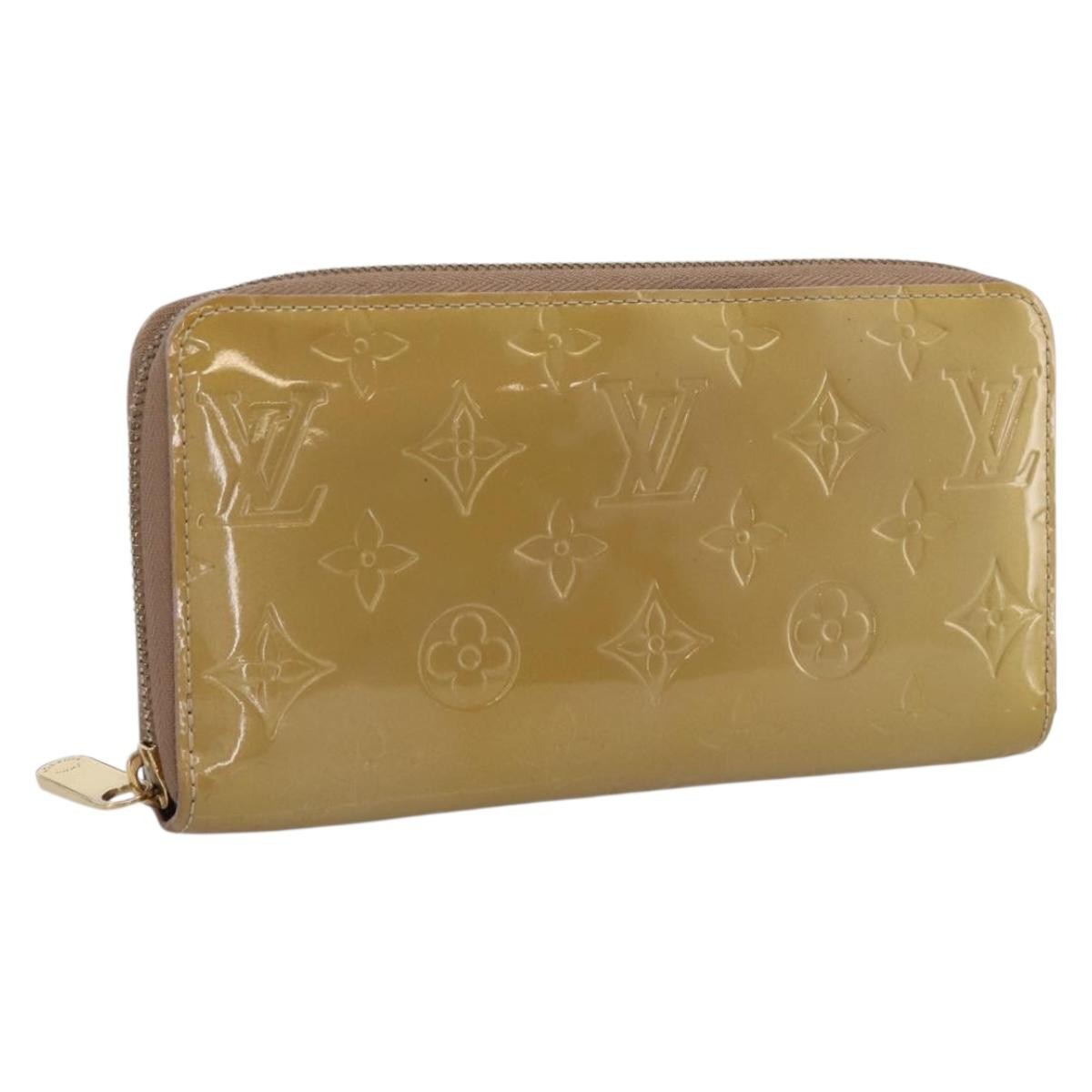 Louis Vuitton Zippy Monogram Vernis, Beige, Patent Leather, Wallet