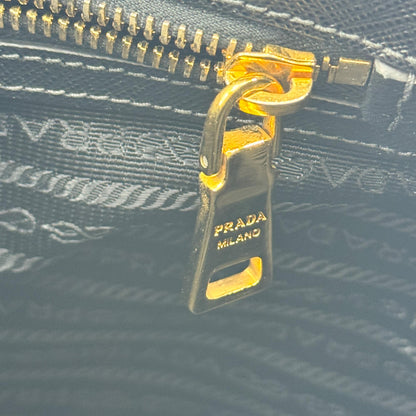 Prada Galleria Double Zip Saffiano Leather, Black, Leather, Tote Bag