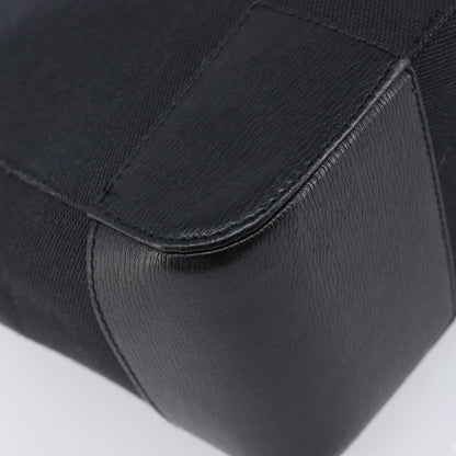 Gucci Vintage G logo Canvas, Black, Leather, Shoulder Bag