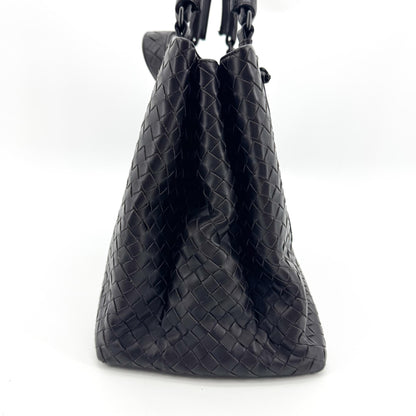 Bottega Veneta Capri Intrecciato Nappa, Black, Leather, Tote Bag