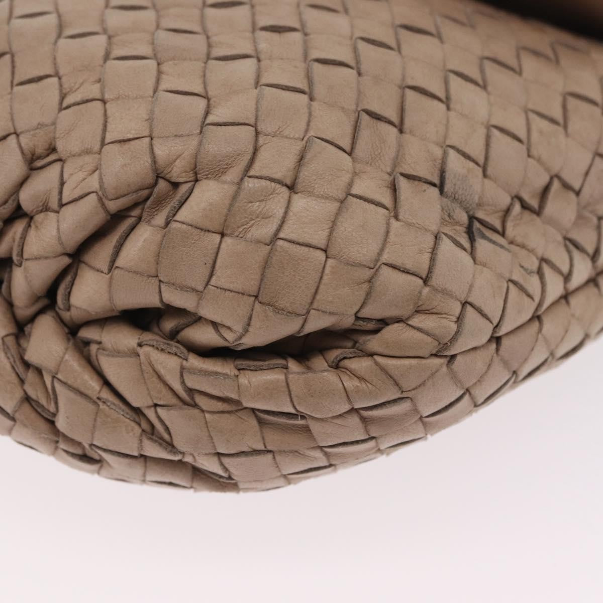 Bottega Veneta Intrecciato Shoulder Leather, Beige, Leather, Shoulder Bag
