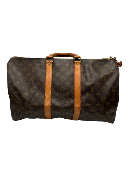 Louis Vuitton Keepall Monogram Canvas, Brown, Canvas, Travel Bag