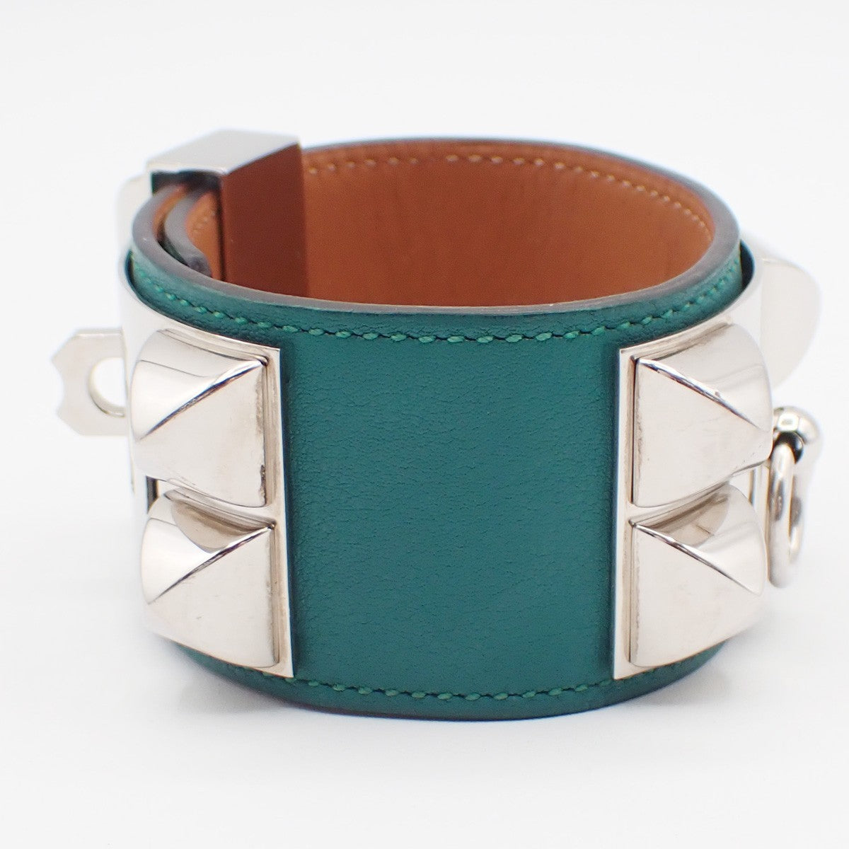 Hermes Collier de Chien Leather, Green, Leather, Bracelet