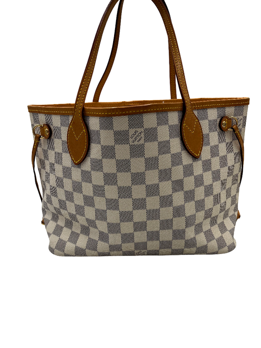 Louis Vuitton Neverfull Tote Damier, White, Canvas, Handbag