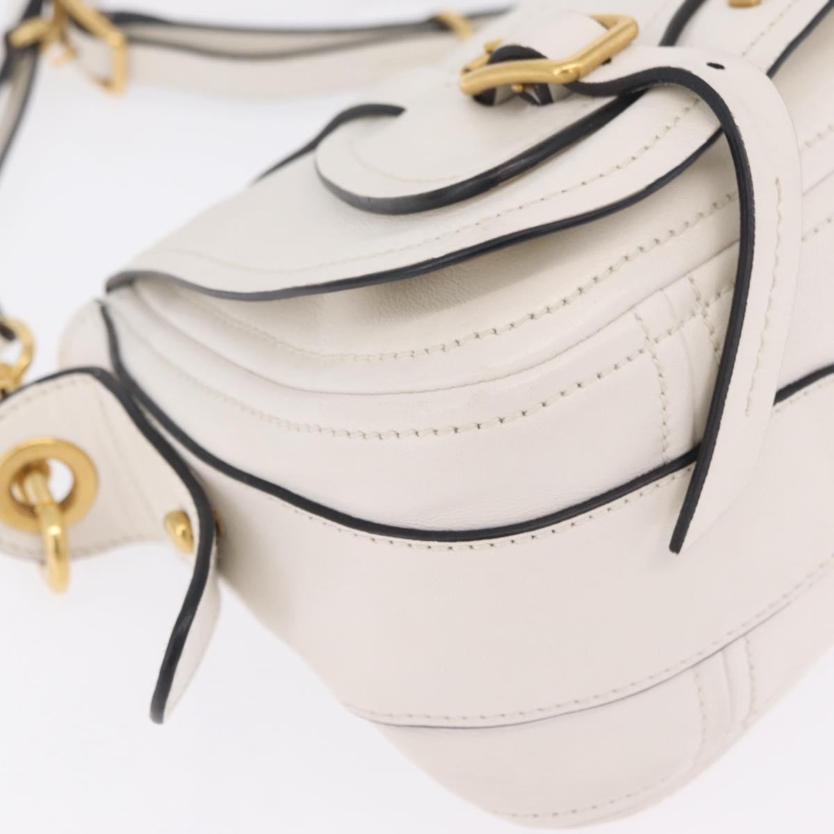 Miu Miu Grace Lux Leather, White, Leather, Shoulder Bag
