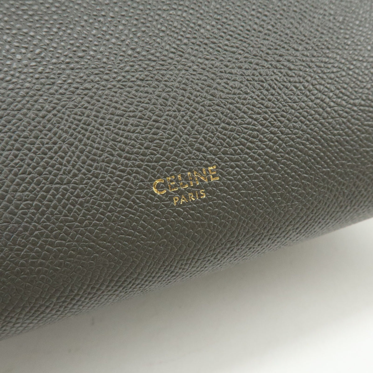 Celine Belt Textured Leather, Gray, Calfskin, Handbag