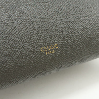 Celine Belt Textured Leather, Gray, Calfskin, Handbag