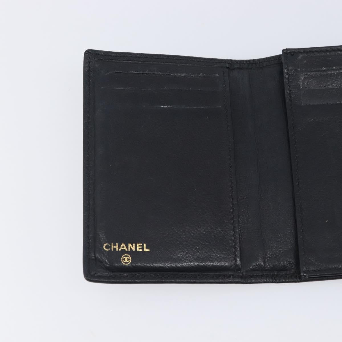 Chanel Timeless Bifold Card Case Caviar, Black, Leather, Card Holder