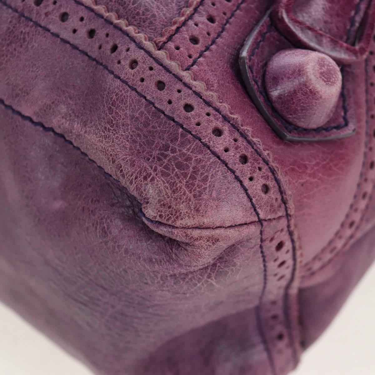 Balenciaga Covered Giant Brogues Day Hobo Leather, Purple, Leather, Shoulder Bag