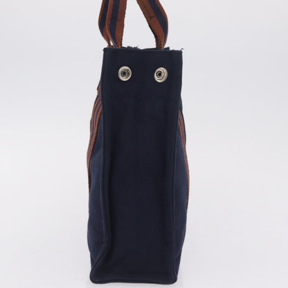 Hermes Fourre Tout Toile, Navy, Canvas, Tote Bag