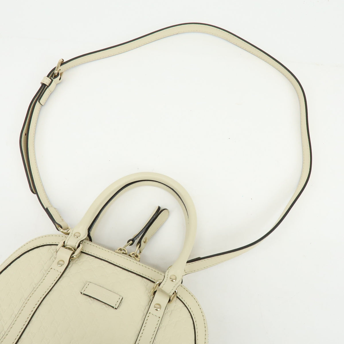 Gucci Convertible Dome Satchel Guccissima Leather, White, Leather, Handbag