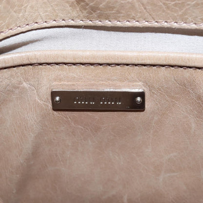 Miu Miu Bow Satchel Cervo Leather, Beige, Leather, Handbag