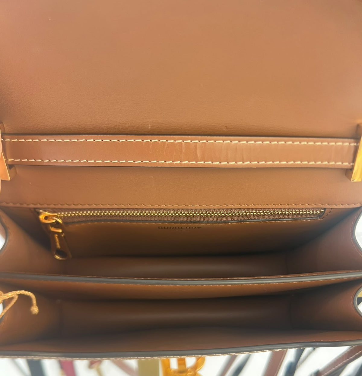 Burberry TB Shoulder Bag Canvas, Beige, Canvas, Shoulder Bag