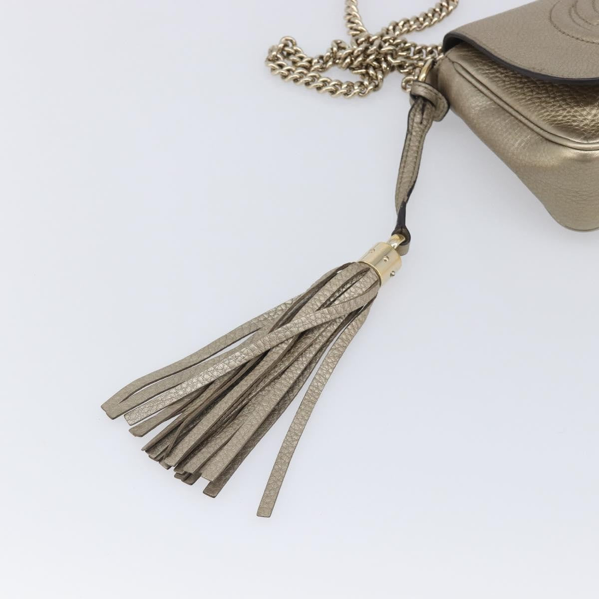 Gucci Soho Chain Leather, Gold, Leather, Crossbody Bag