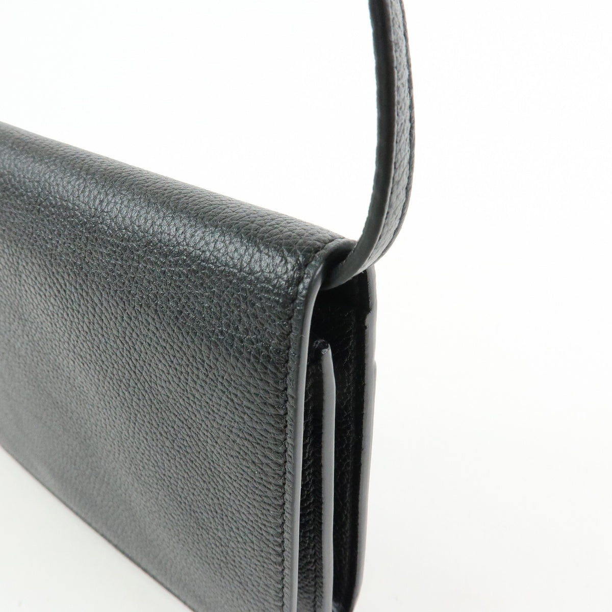 Balenciaga Logo Wallet with Strap Embossed Leather, Black, Leather, Crossbody Bag