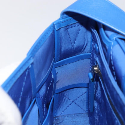 Bottega Veneta Cassette Maxi Intrecciato Leather, Blue, Leather, Crossbody Bag