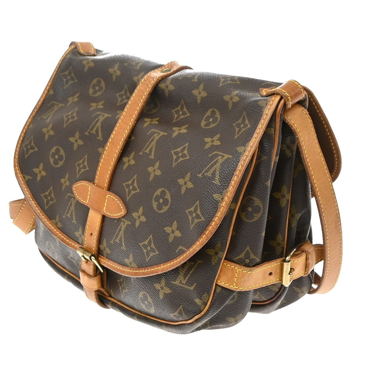 Louis Vuitton Saumur Monogram, Brown, Canvas, Shoulder Bag