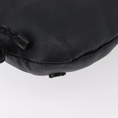 Gucci Braided Strap Zip Messenger Leather, Black, Leather, Crossbody Bag