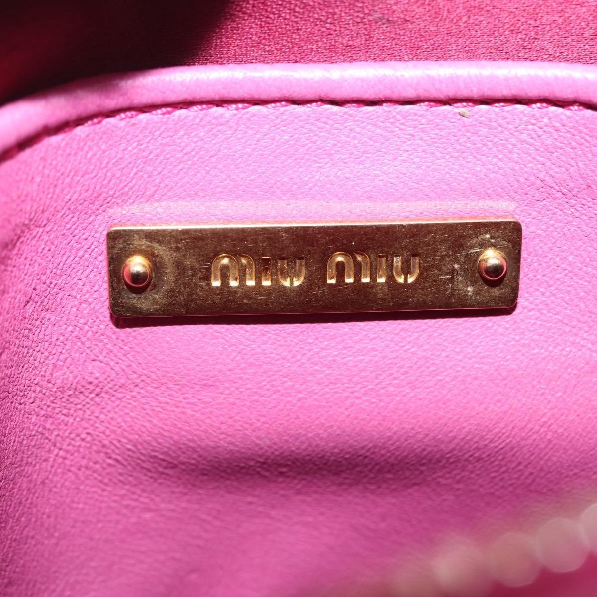 Miu Miu Tech Matelasse Leather, Pink, Leather, Crossbody Bag