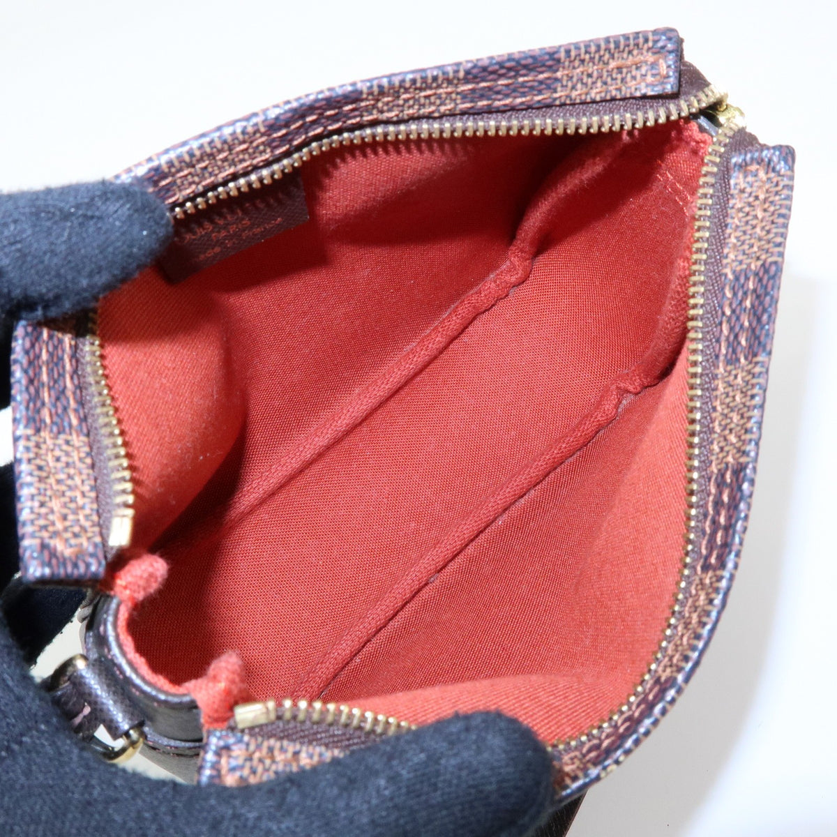 Louis Vuitton Trousse Make Up Damier, Brown, Canvas, Clutch
