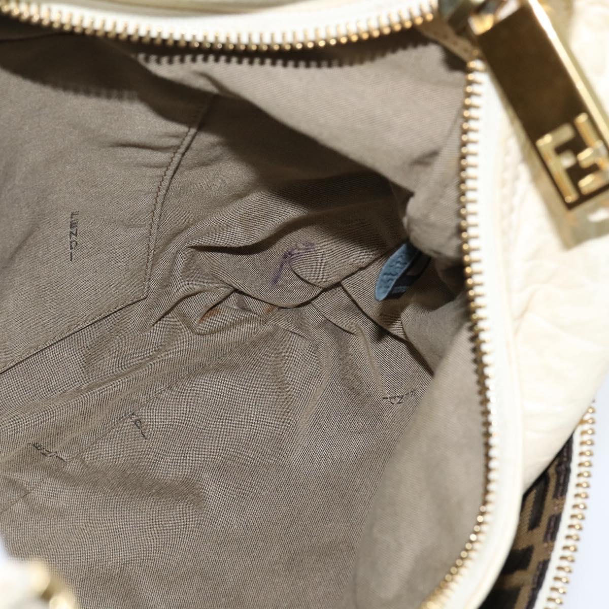 Fendi Zip hobo leather, Beige, Leather, Shoulder Bag