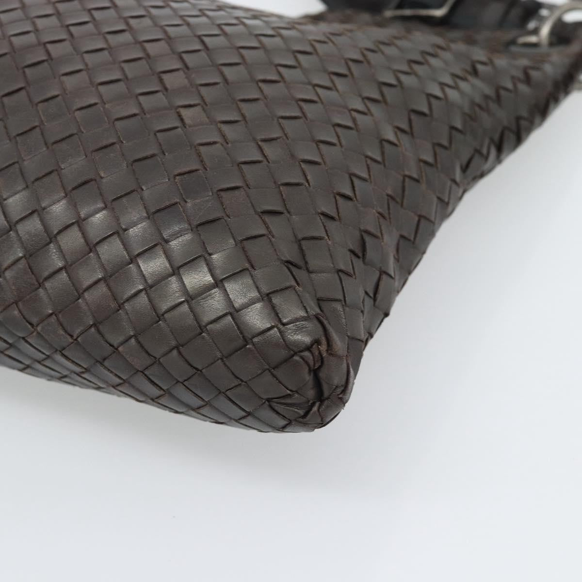 Bottega Veneta Flat Messenger Intrecciato Nappa, Brown, Leather, Crossbody Bag