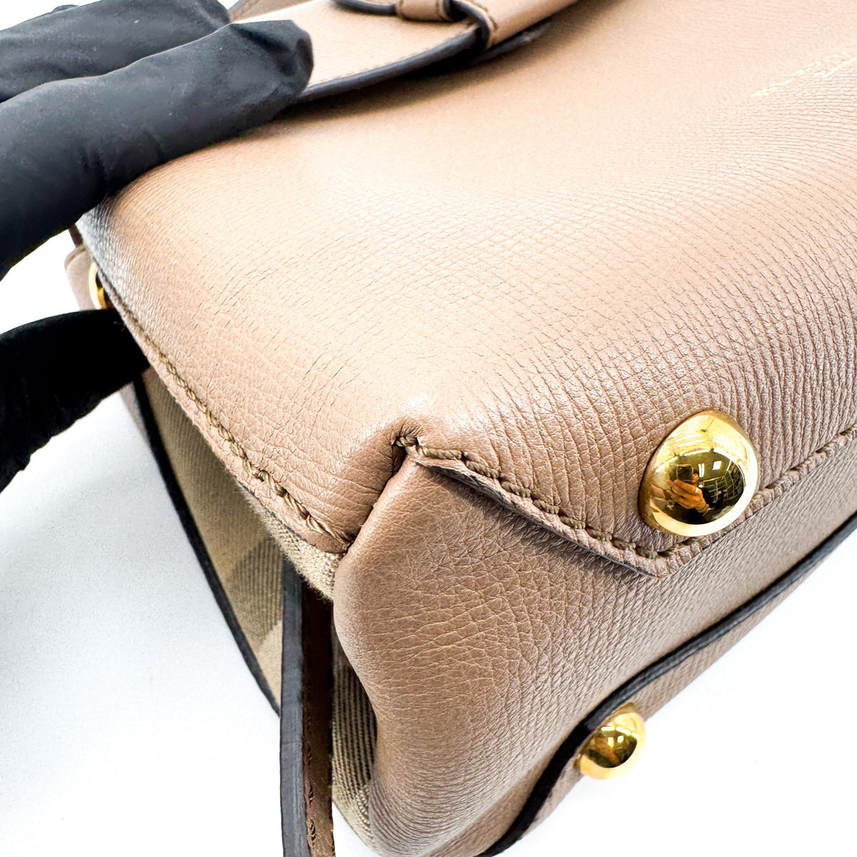 Burberry Camberley Top Handle Leather, Brown, Leather, Handbag
