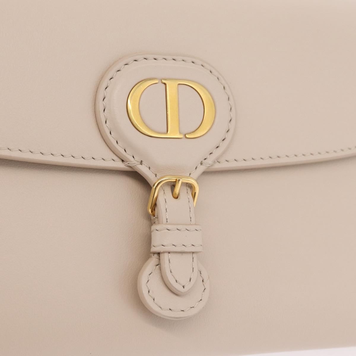 Christian Dior Bobby Flap Leather, Beige, Leather, Shoulder Bag