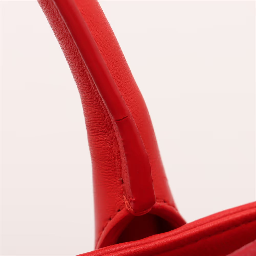 Chanel Cerf Executive Tote Leather, RED, LEATHER, Handbag