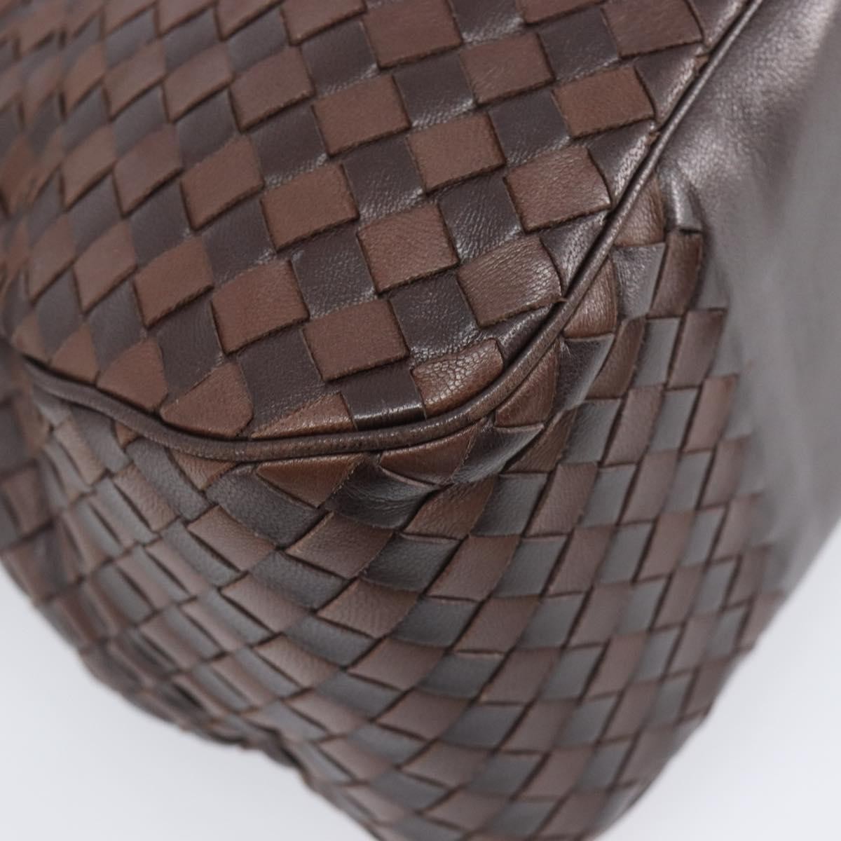 Bottega Veneta Intrecciato Shoulder Leather, Brown, Leather, Shoulder Bag