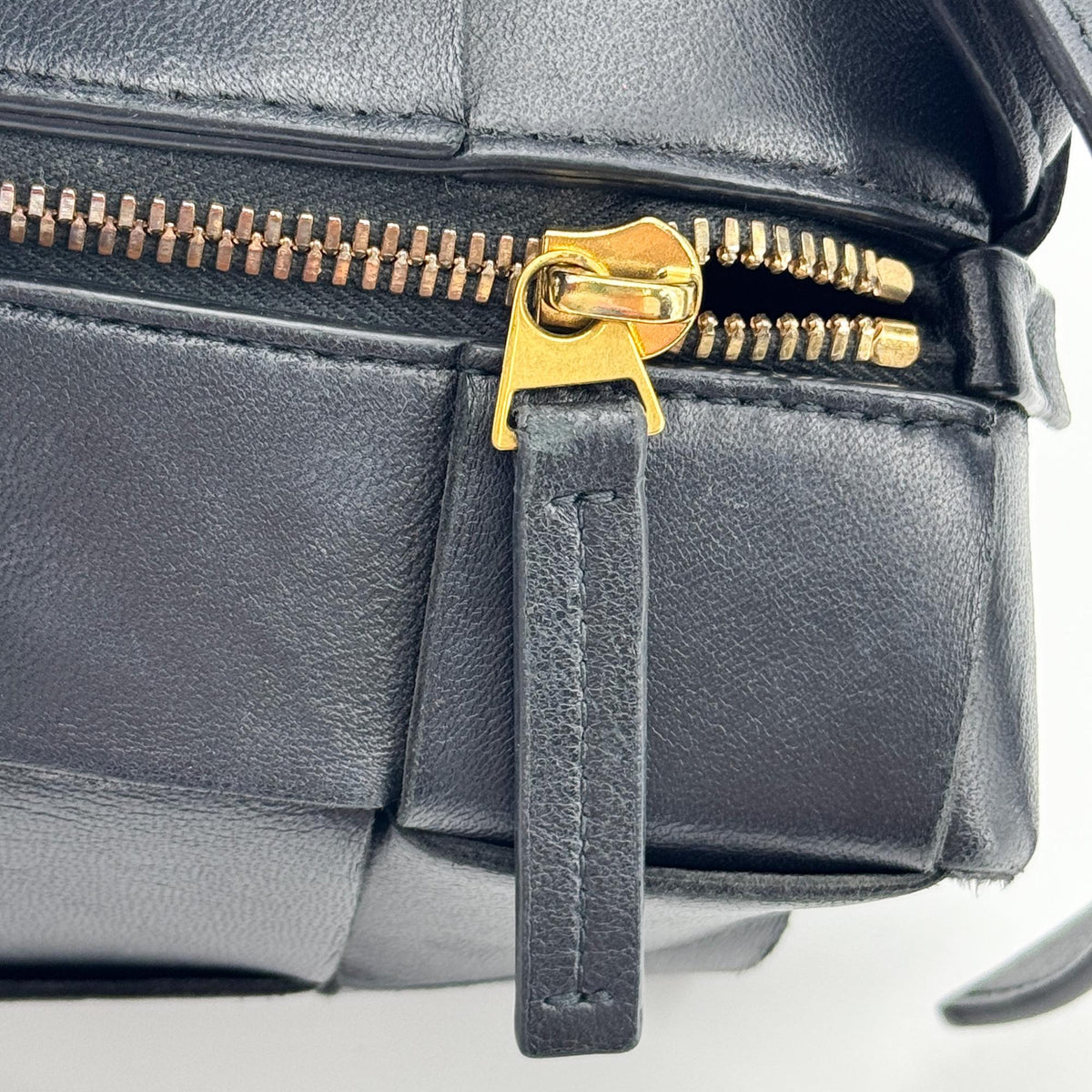 Bottega Veneta Brick Cassette Maxi Intrecciato Leather, Black, Leather, Shoulder Bag