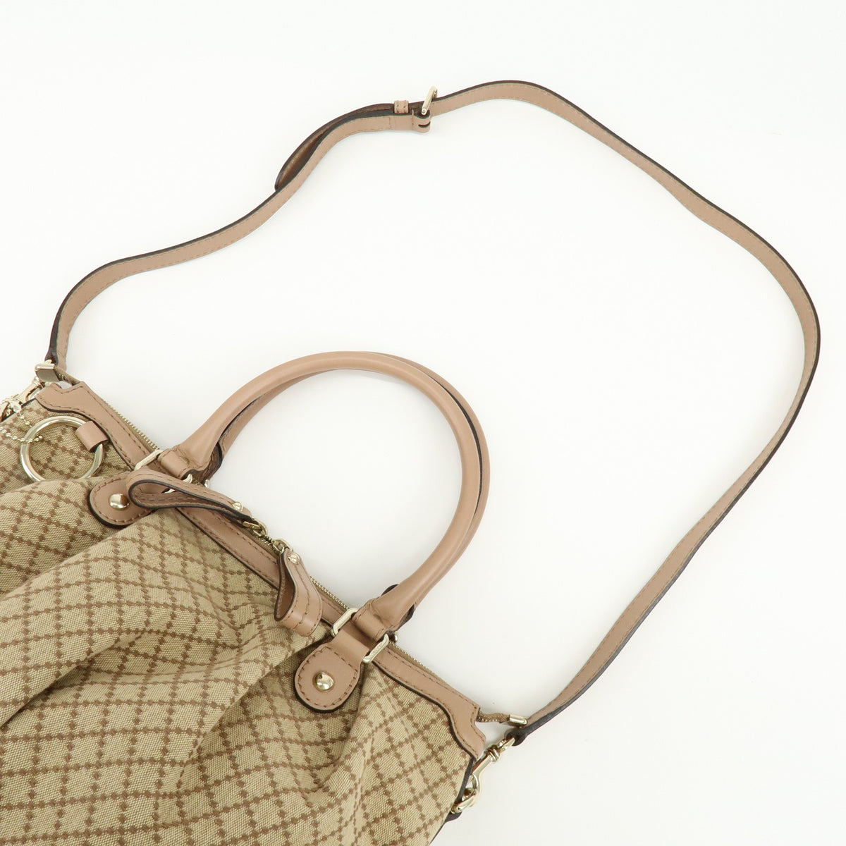 Gucci Sukey Diamante Canvas with Leather, Beige, Canvas, Tote Bag
