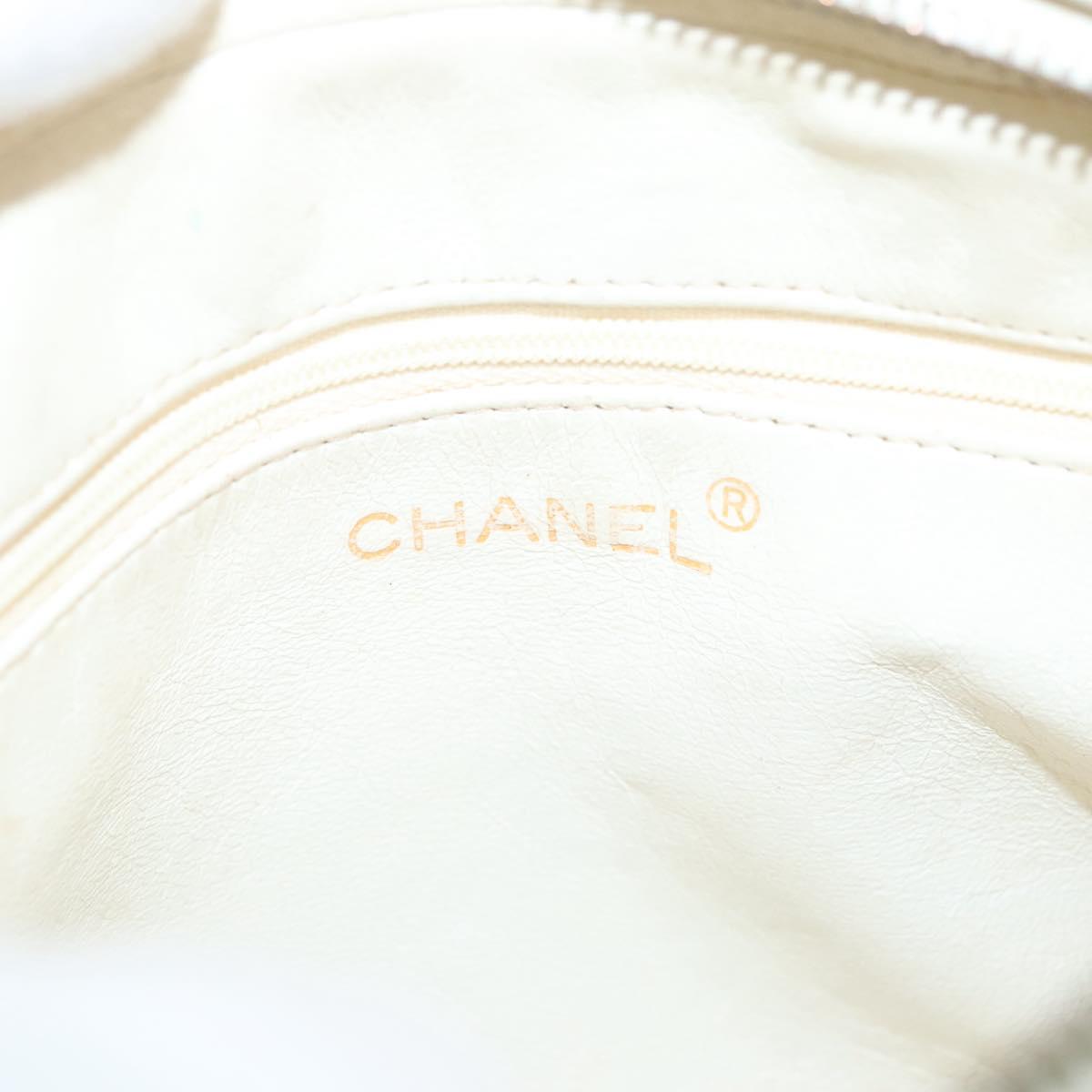 Chanel Vintage Chanel camera beige lambskin gold Leather lambskin, WHITE, LEATHER, Shoulder bag
