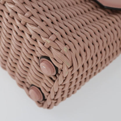 Salvatore Ferragamo Boxyz Top Handle Woven Leather, Pink, Leather, Handbag