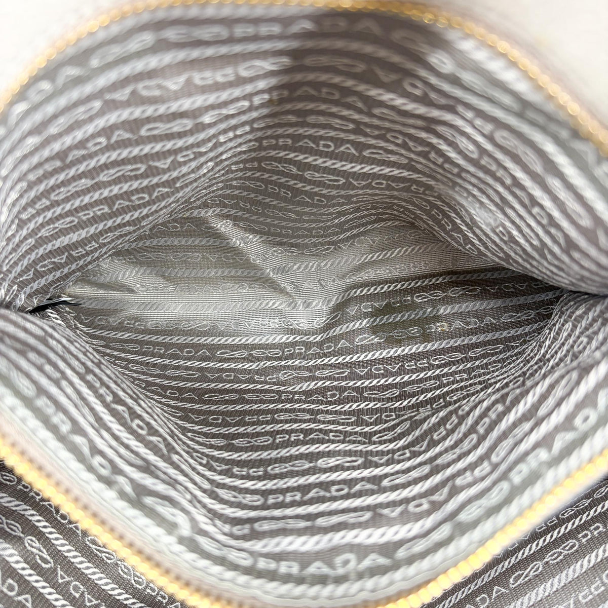 Prada Shoulder Bag Leather, Gray, Calfskin, Shoulder Bag