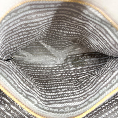 Prada Shoulder Bag Leather, Gray, Calfskin, Shoulder Bag