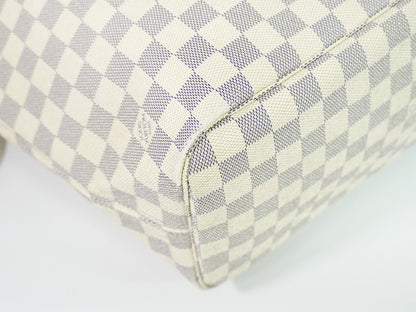 Louis Vuitton Neverfull Damier, White, Canvas, Tote Bag