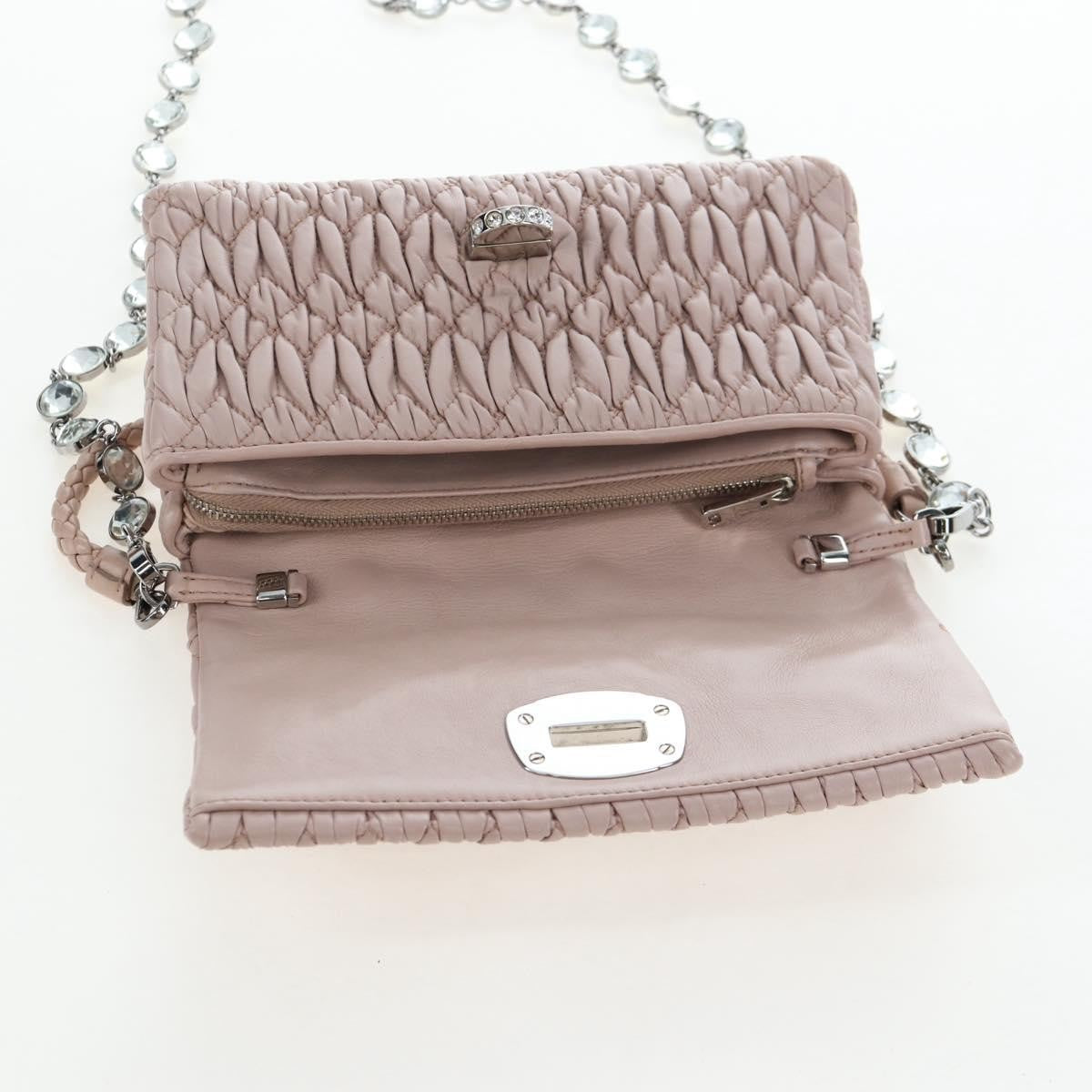 Miu Miu Crystal Clutch Matelasse Leather, Pink, Leather, Clutch
