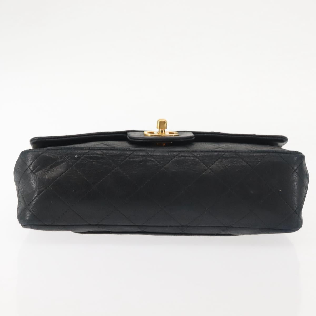 Chanel Vintage Square Classic Double Flap Bag Quilted Leather, BLACK, LEATHER, Shoulder bag