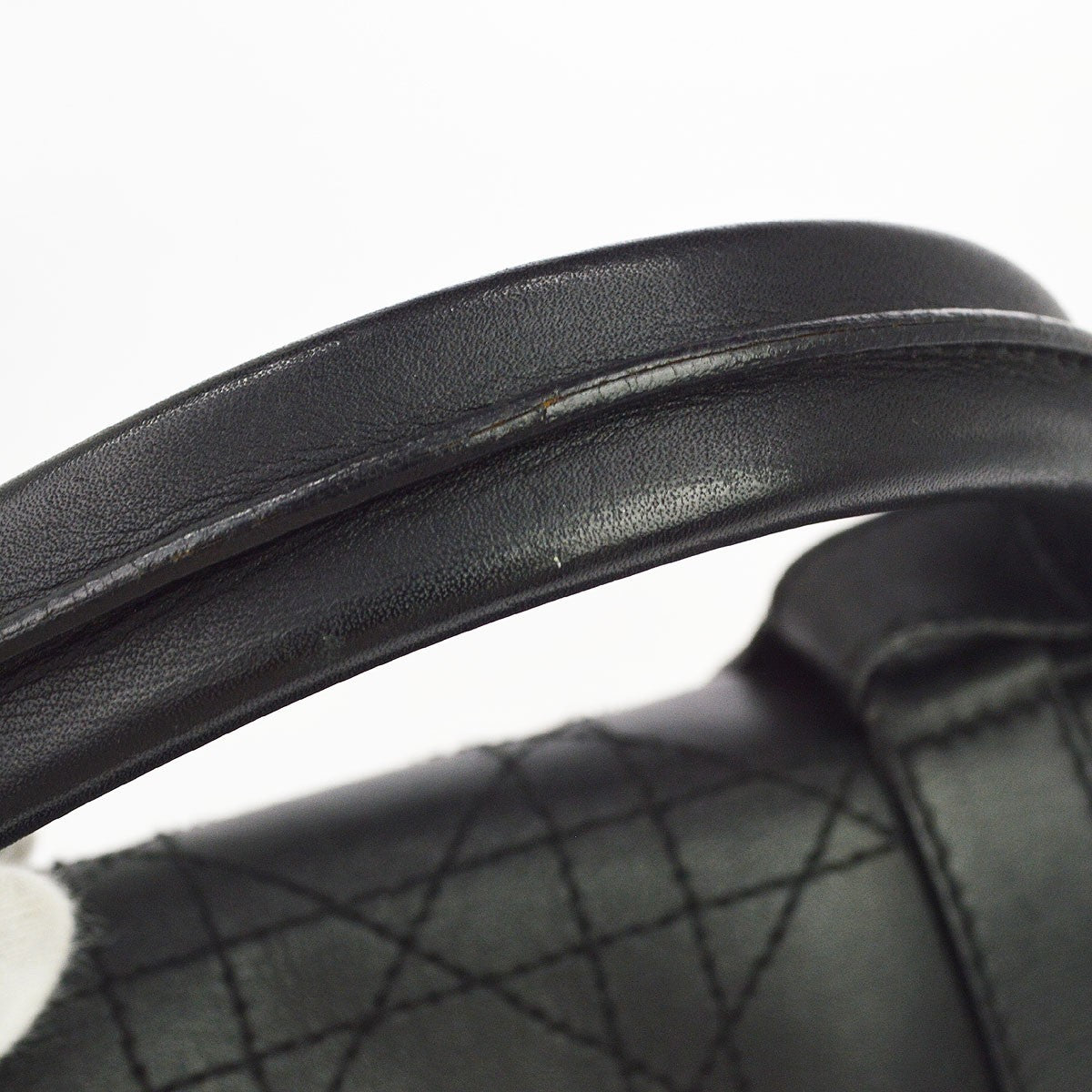 Christian Dior Cannage Leather, Black, Leather, Shoulder Bag